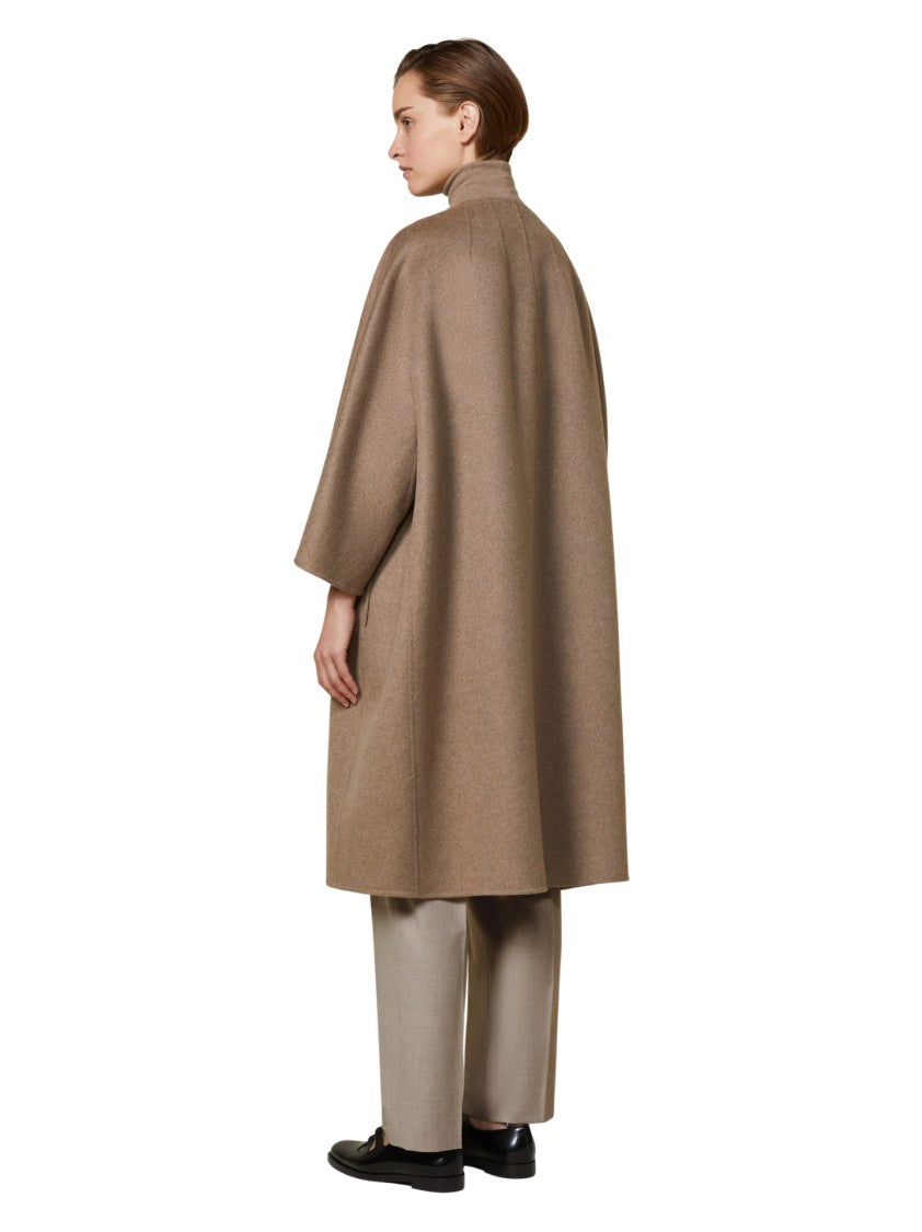Max Mara Loose-Fit Brown Coat With Wide Sleeves