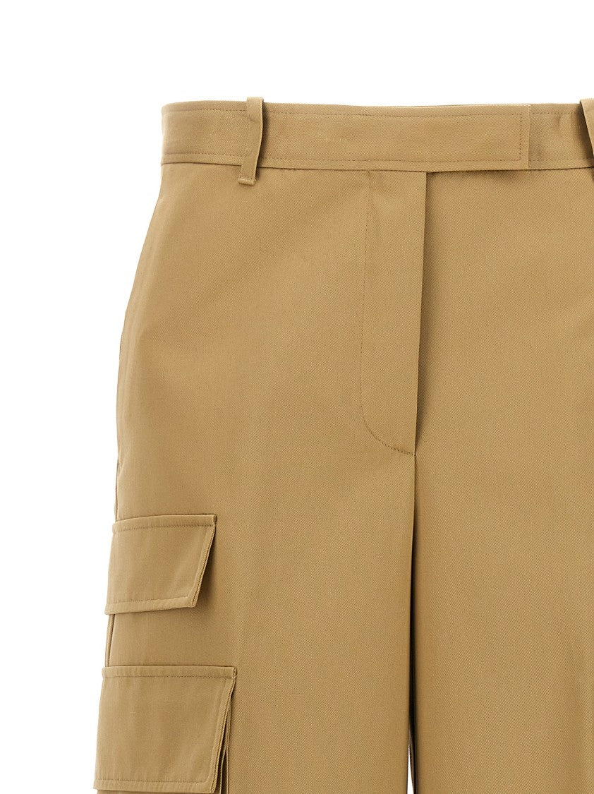 Versace Wide-Leg Cotton Gabardine Cargo Pants With Secure Closure