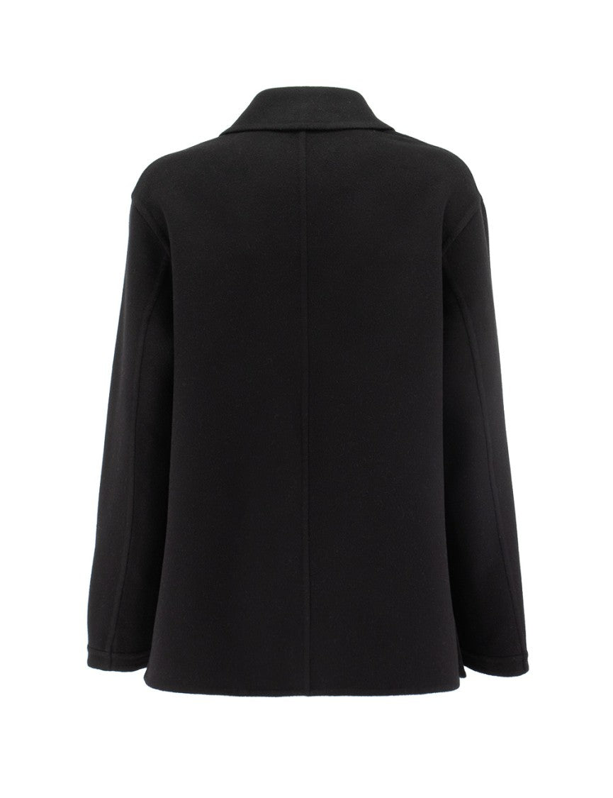 Kiton Double-Breasted Cashmere Coat With Notched Collar
