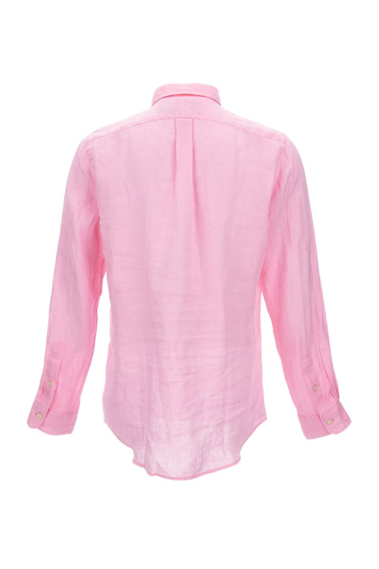 Polo Ralph Lauren Custom-Fit Long-Sleeved Linen Shirt With Button-Down Collar