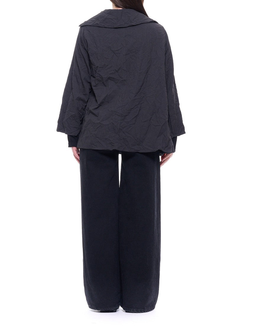 Maria Calderara Innovative Crinkled Technical Cape Jacket