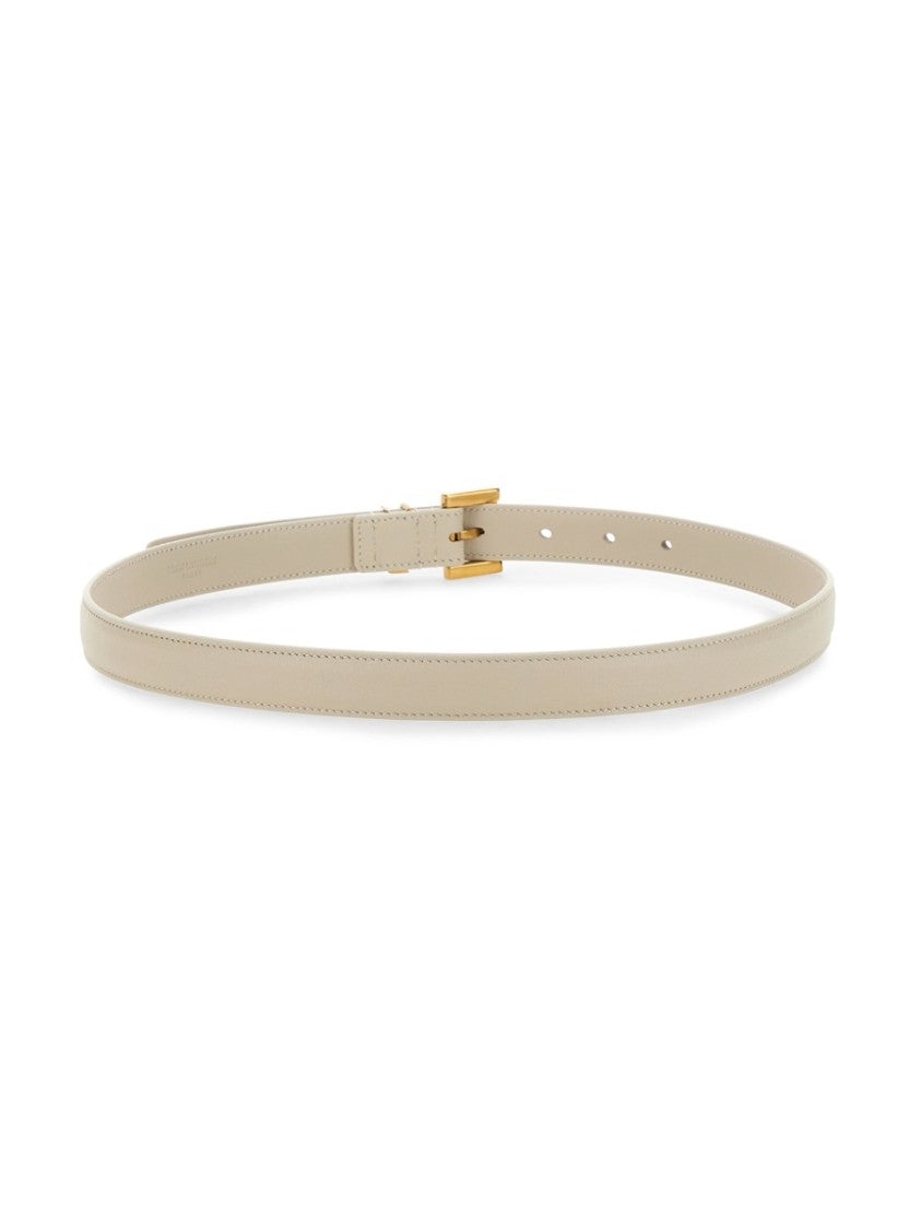 Saint Laurent Cassandre Slim Calfskin Belt