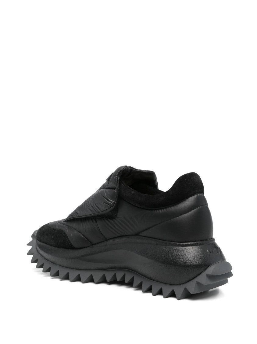 Vic Matié Black Wedge Sole Sneakers With Textured Upper