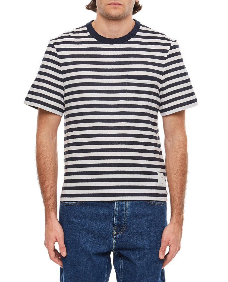 Thom Browne Linen Striped Pocket T-Shirt
