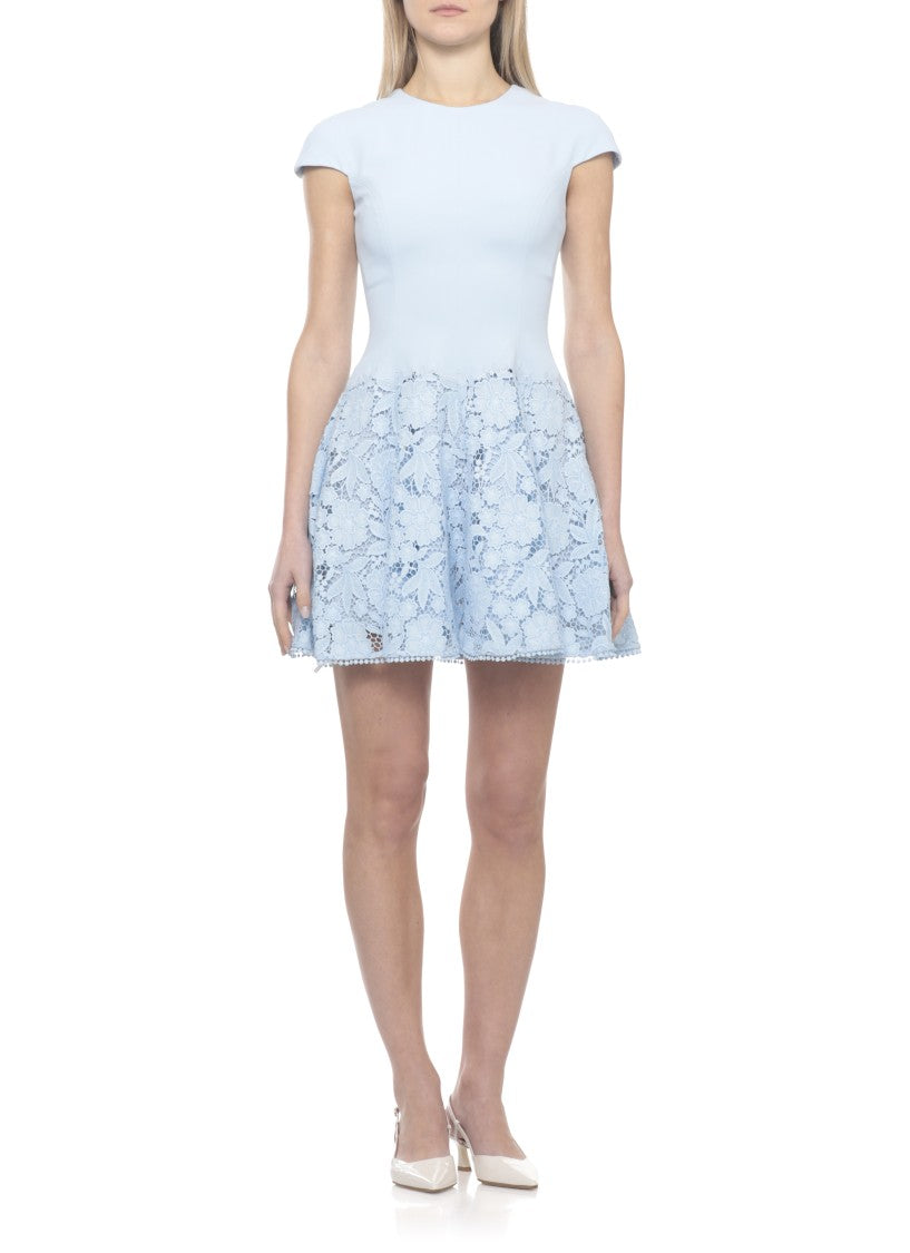 Self-Portrait Women's Crepe Mini Dress With Lace – Blue – M
