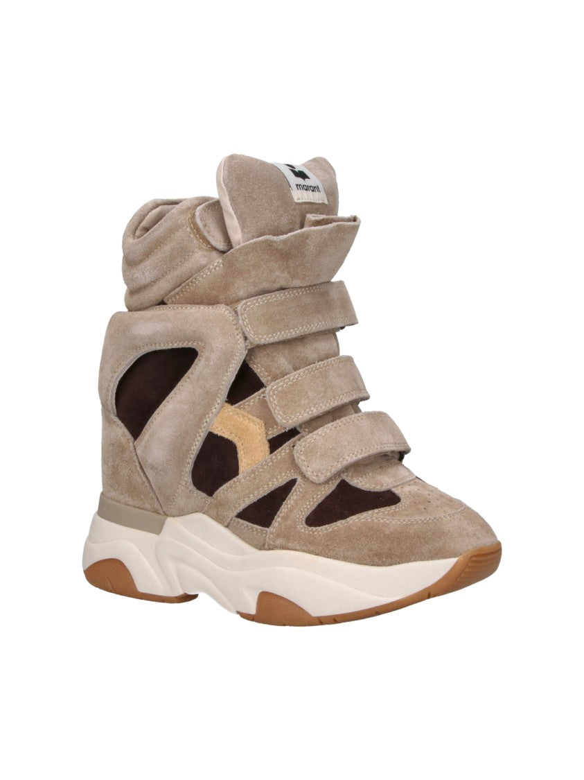 Isabel Marant Brown Balskee Wedge Suede High-Top Sneakers