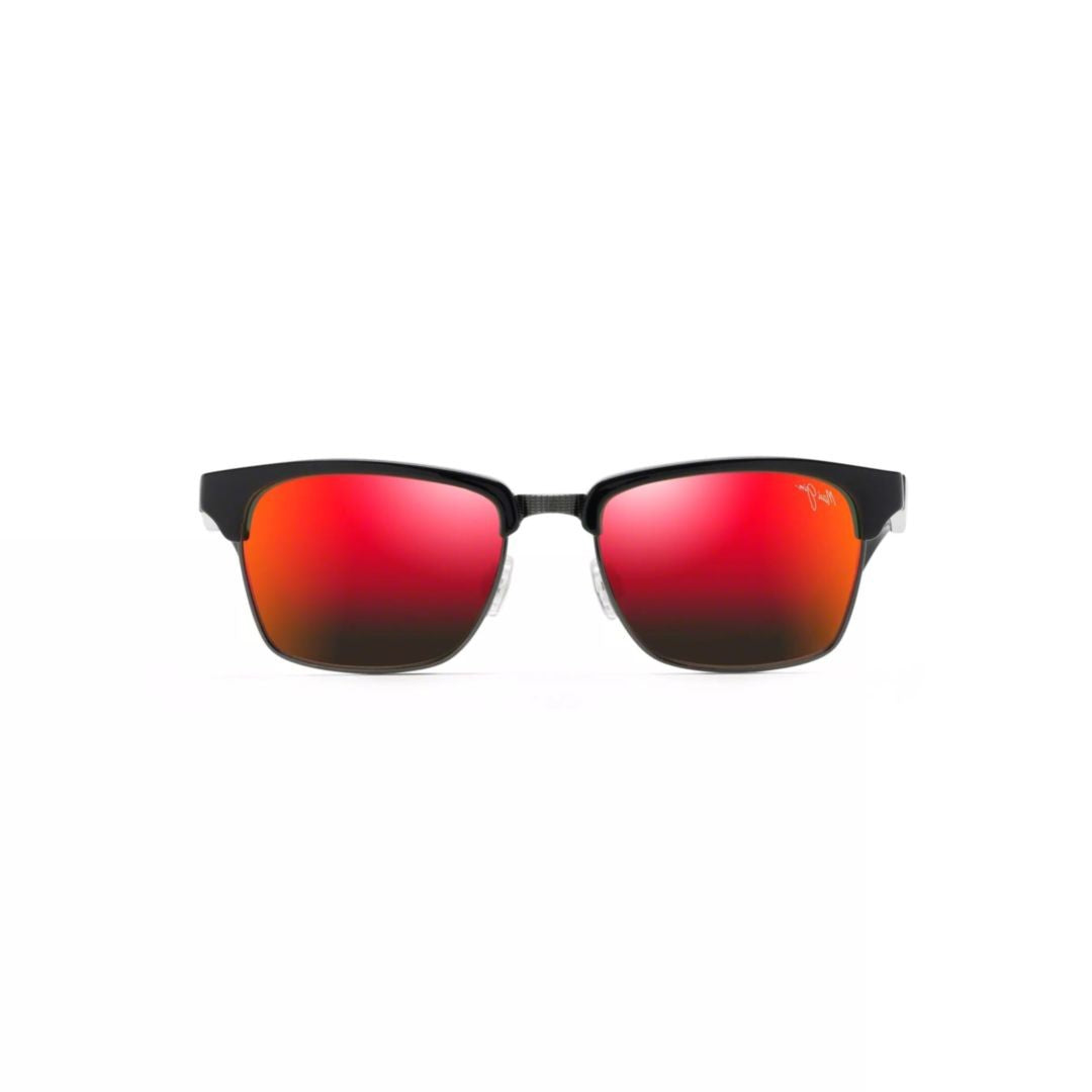 Maui Jim Kawika Semi-Rimless Sunglasses With Red Mirrored Lenses