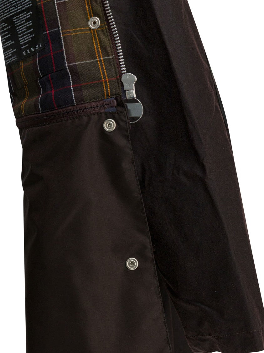 Barbour Weather-Resistant Waxed Cotton Jacket With Pleated Skirt