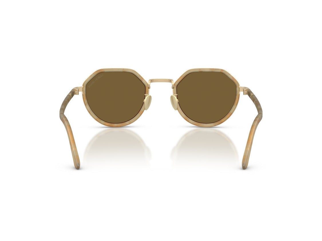 Giorgio Armani Gold 0Ar6181 Translucent Octagonal Sunglasses