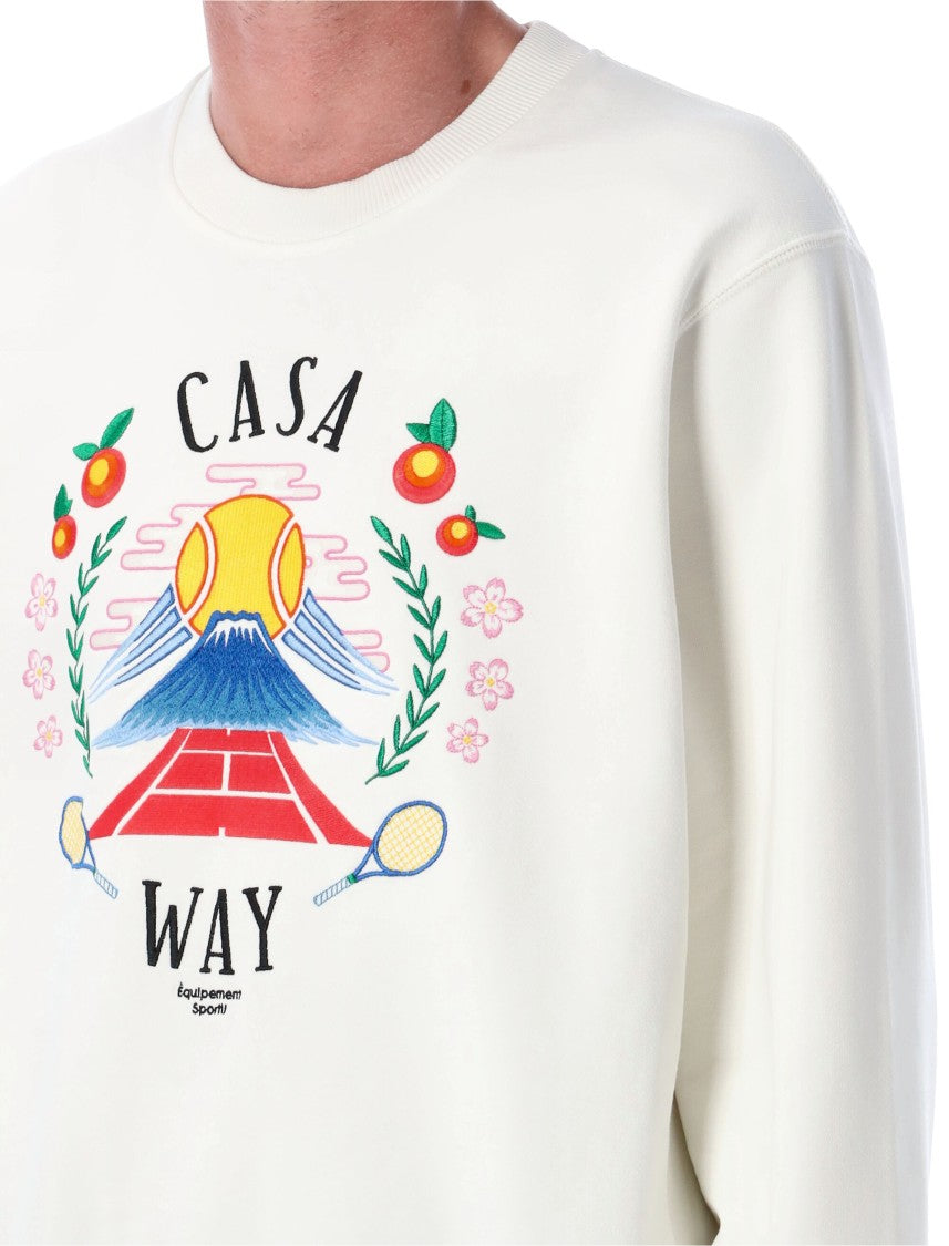 Casablanca Casa Way Mountain Embroidered Sweatshirt