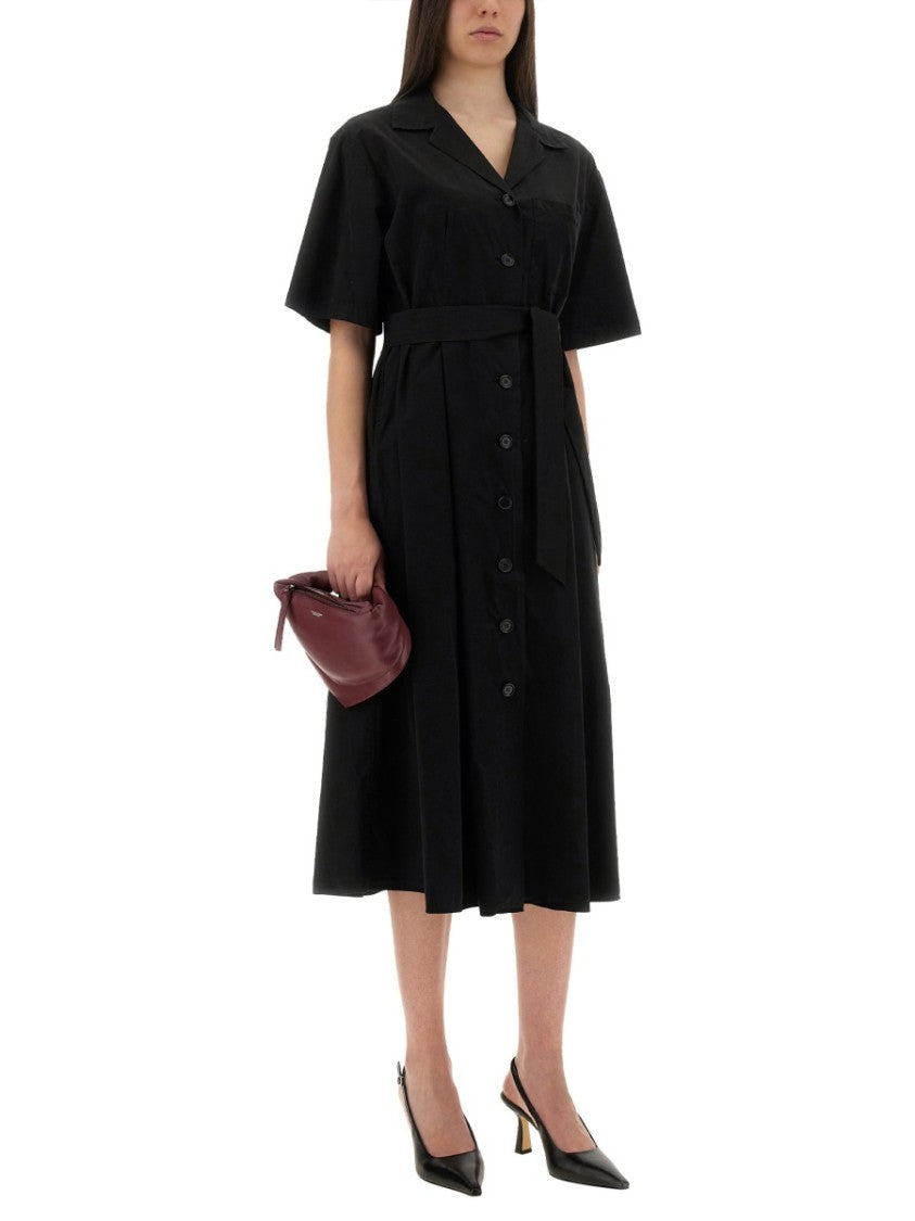 Aspesi Button-Down Midi Dress With Belted Waist
