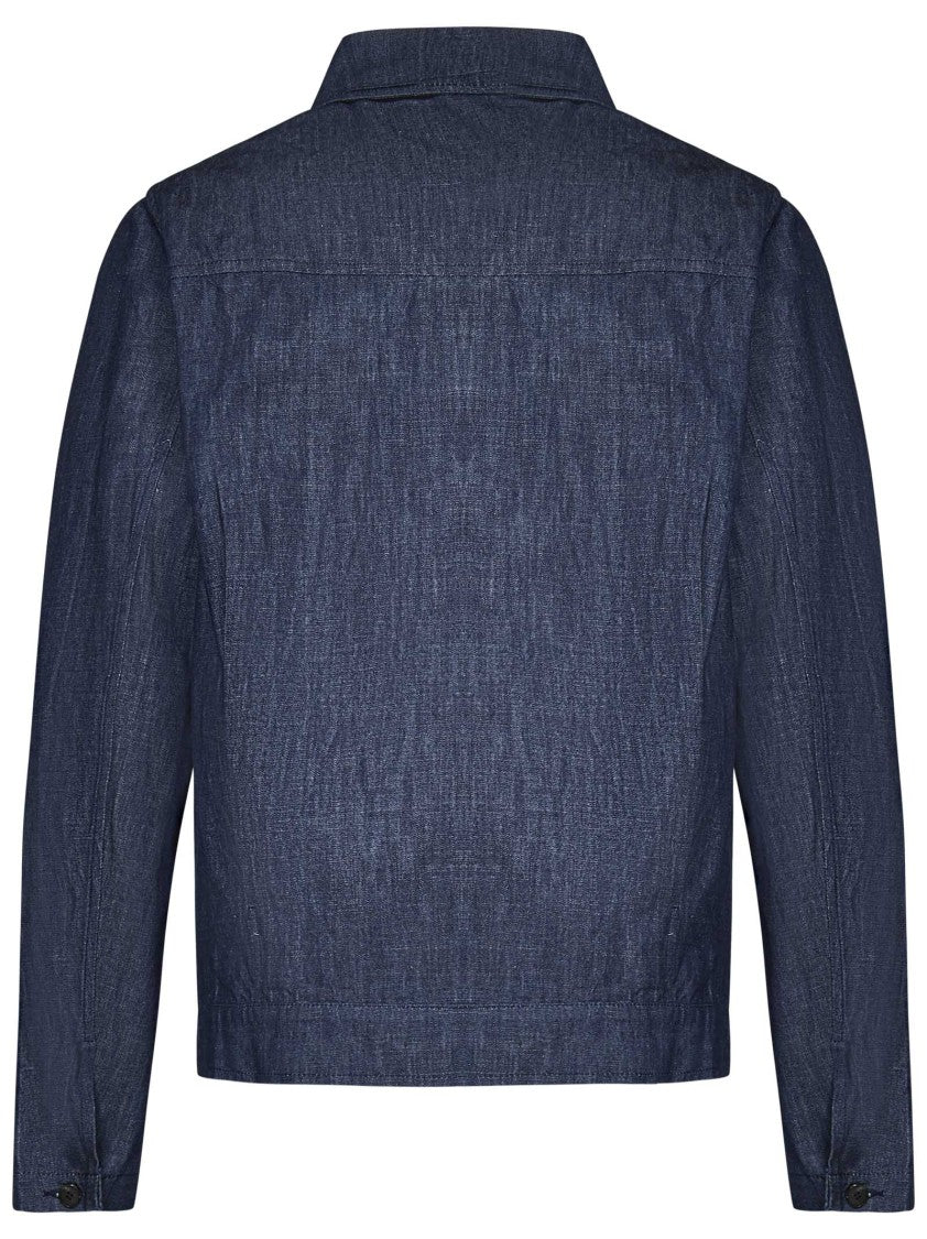 Low Brand Classic Blue Denim Jacket With Structured Silhouette