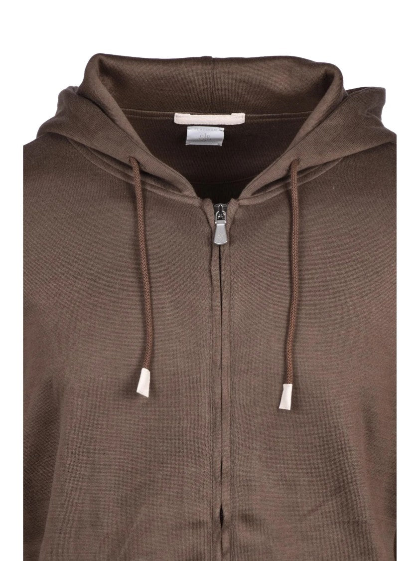 Eleventy Functional Zip Sweatshirt With Hood And Kangaroo Pocket