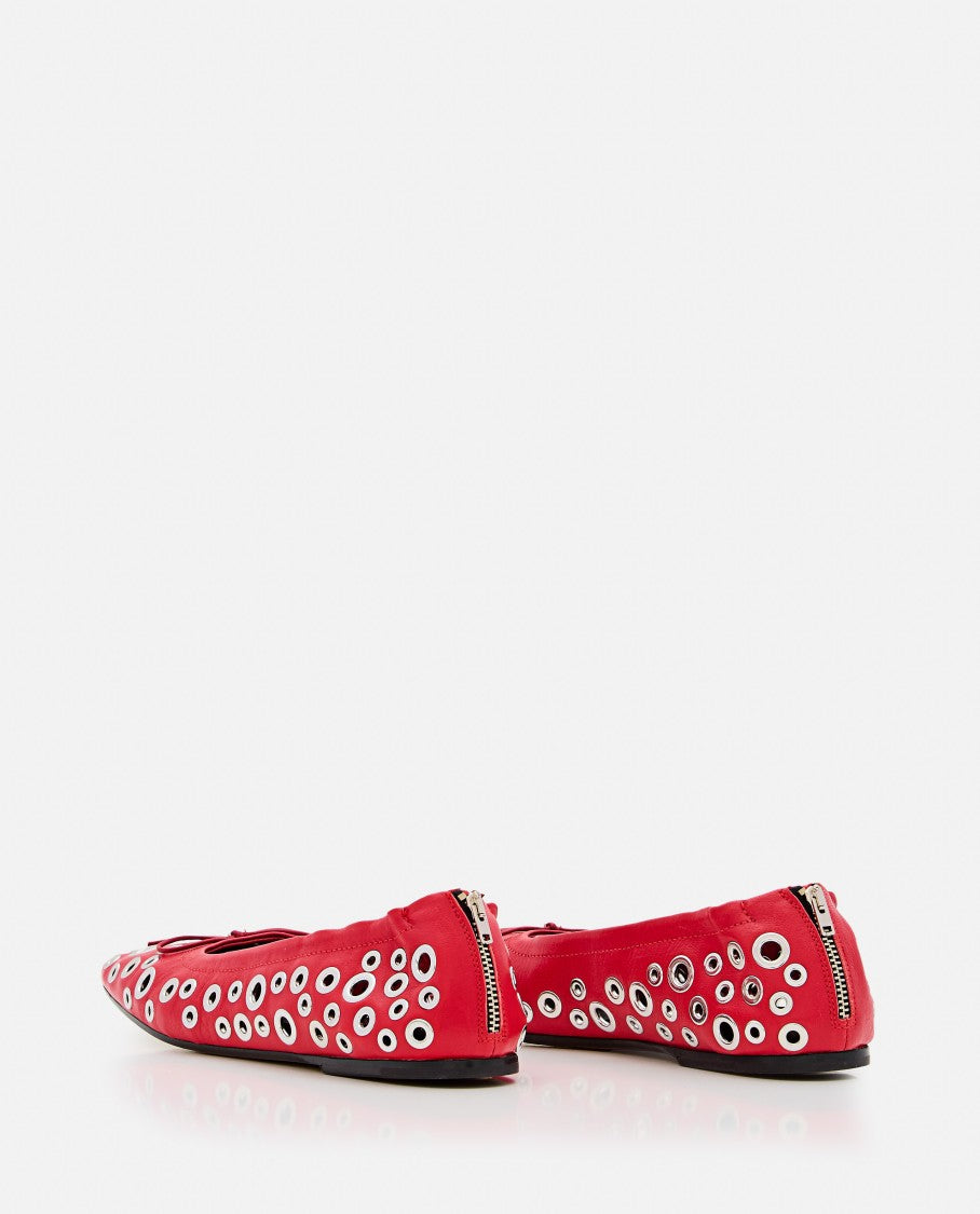 Golden Goose Red Leather Amy Ballet Flats