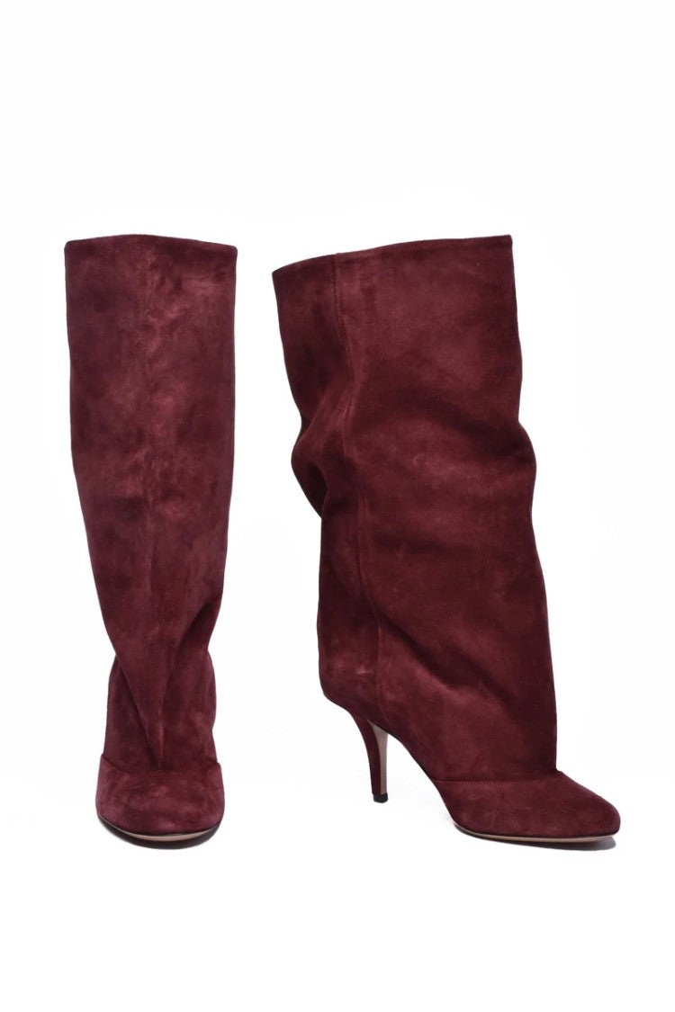 Paris Texas Esther Midcalf Suede Boots - Red