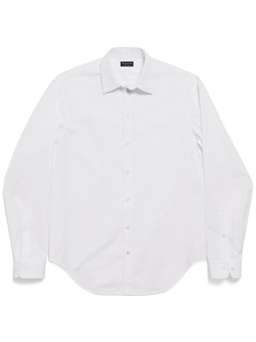 Balenciaga White Standard Pointed Collar Cotton Shirt