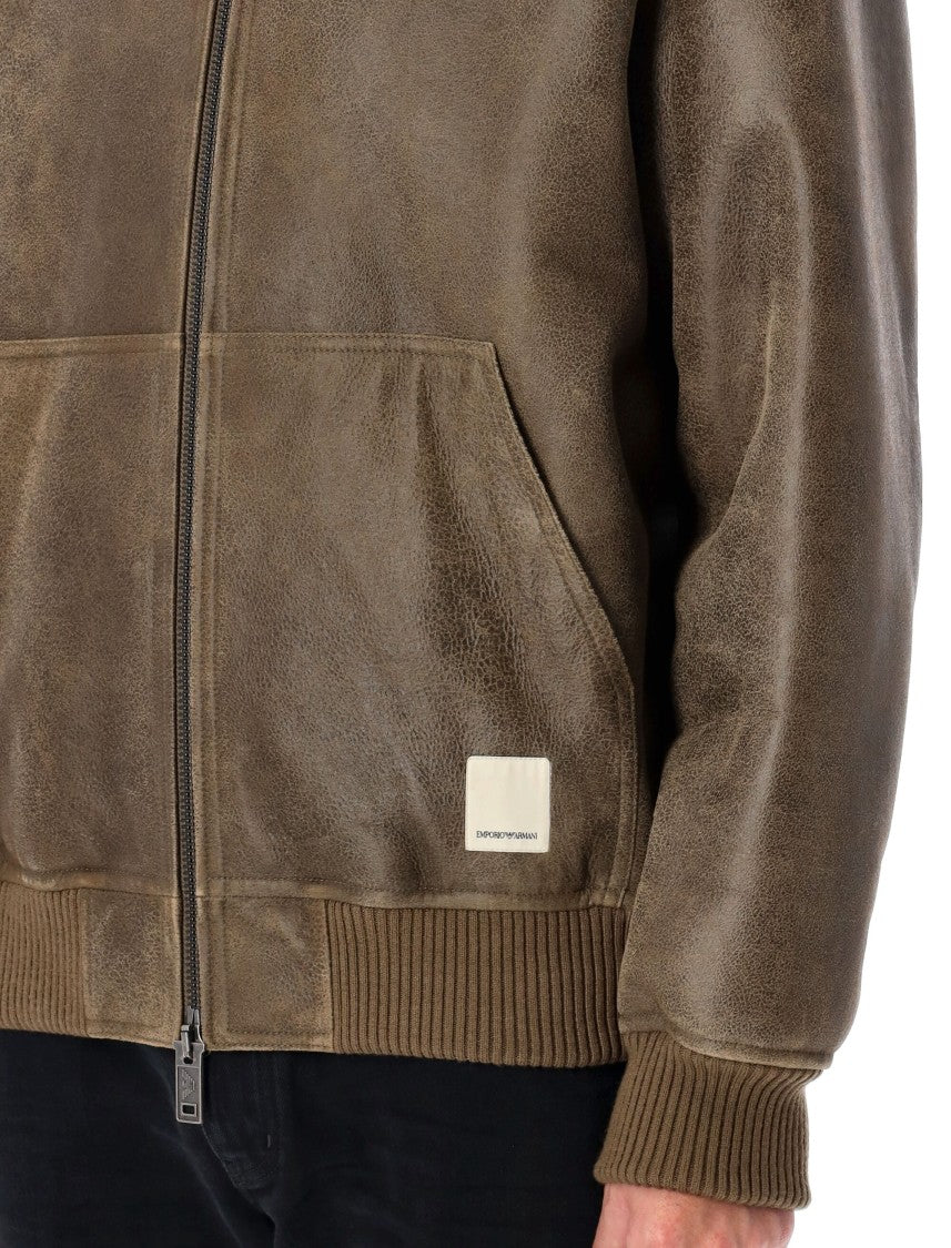 Emporio Armani Lamb Shearling Oversized-Fit Blouson