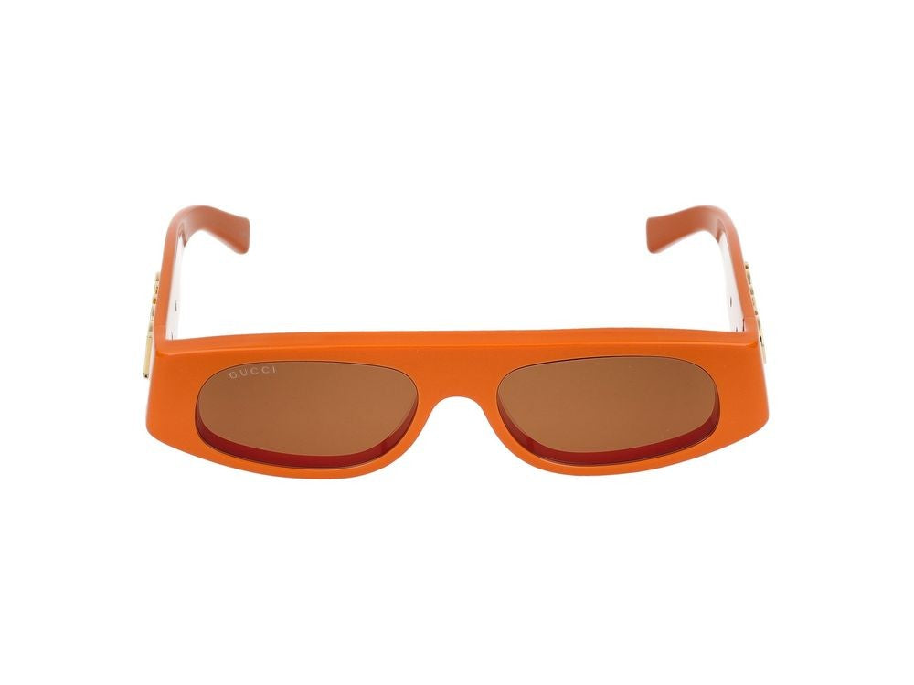 Gucci Orange Gg1771s Acetate Bold Rectangular Sunglasses