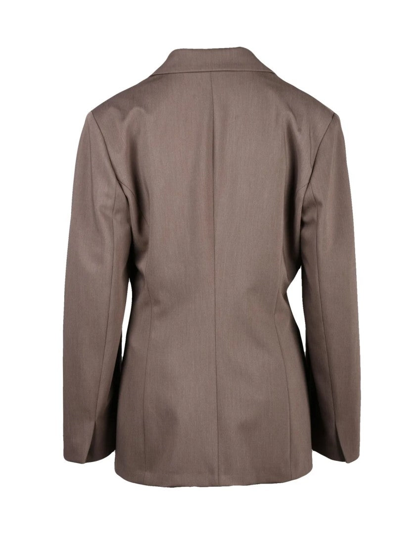 Imperial Tailored Brown Fitted Jacket With Classic Lapel And Versatile Appeal