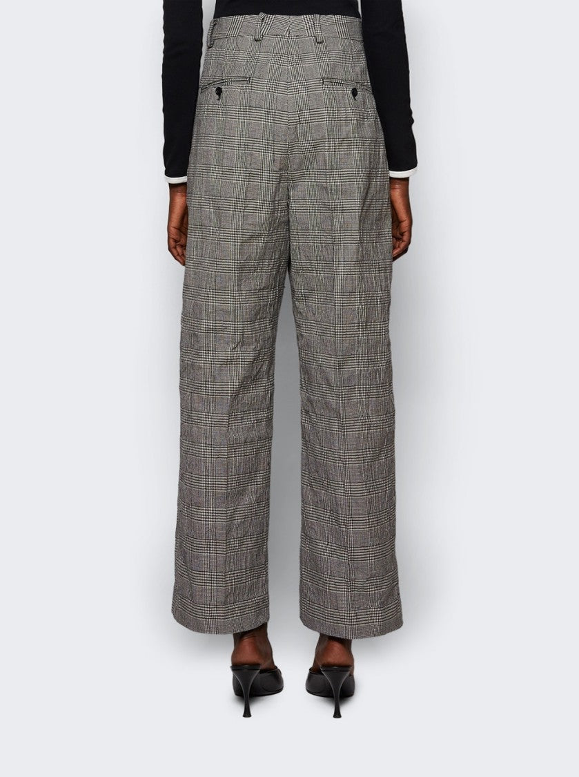 Vetements Metalized Wrinkled Tailored Pants Grey Check