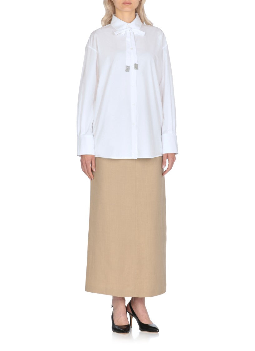 Fabiana Filippi White Cotton Shirt With Structured Collar