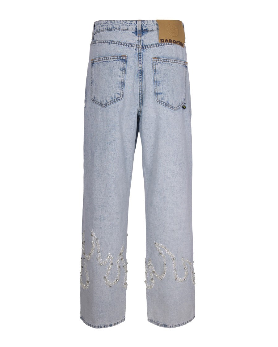 Barrow Light Denim Jeans With Flame