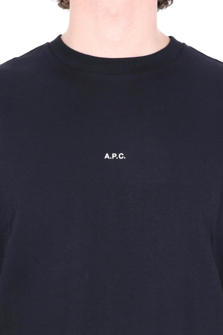 A.P.C. Cotton T-Shirt With Center Logo And Relaxed Fit
