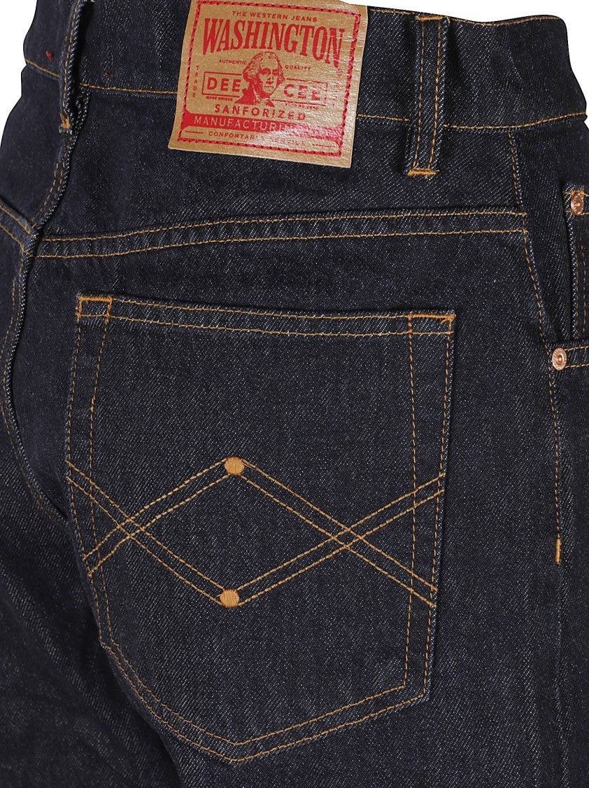Washington Wide-Leg High-Waist Jeans With Distinctive Geometric Stitching