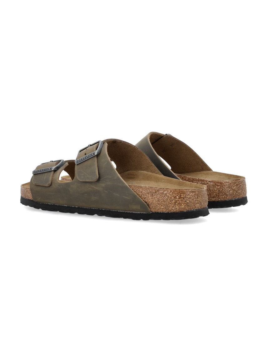 Birkenstock Arizona Oiled Leather Sandals Faded Khaki