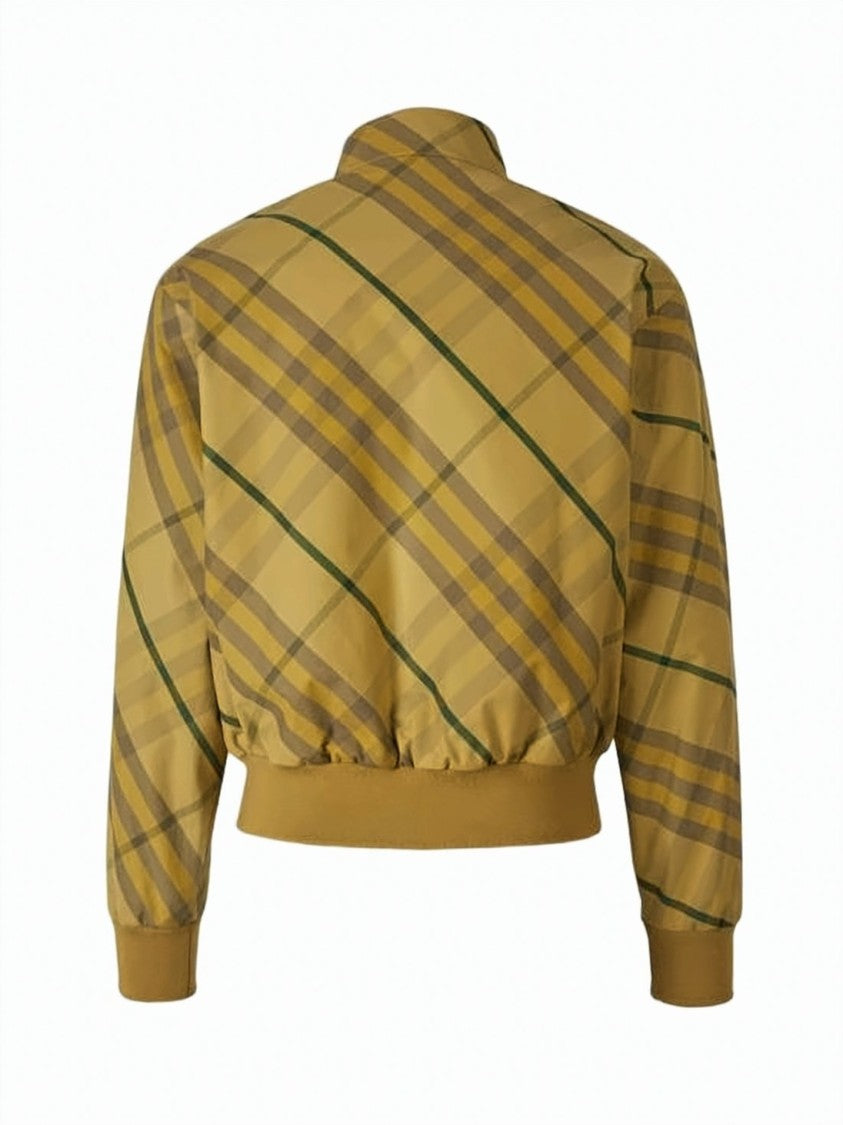 Burberry Cropped Bomber Jacket With Classic Check Pattern