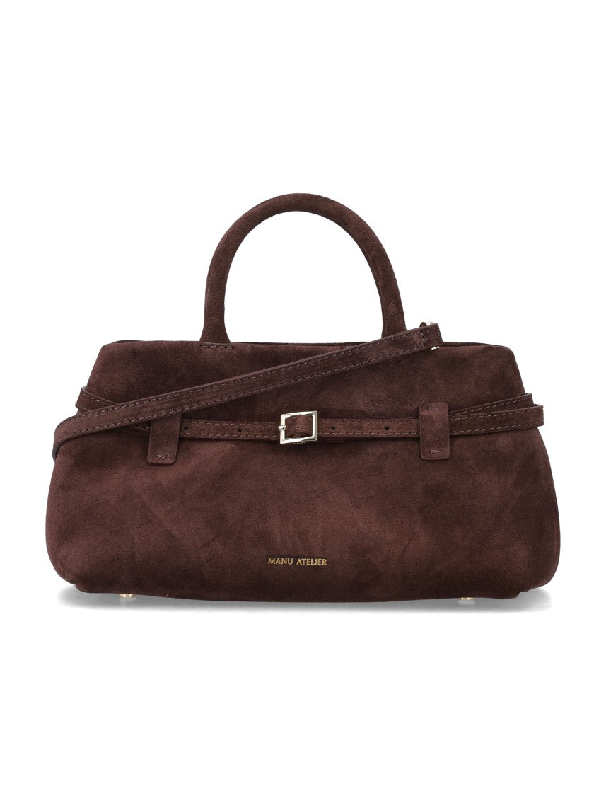 Manu Atelier Le Cambon 25 Structured Suede Handbag