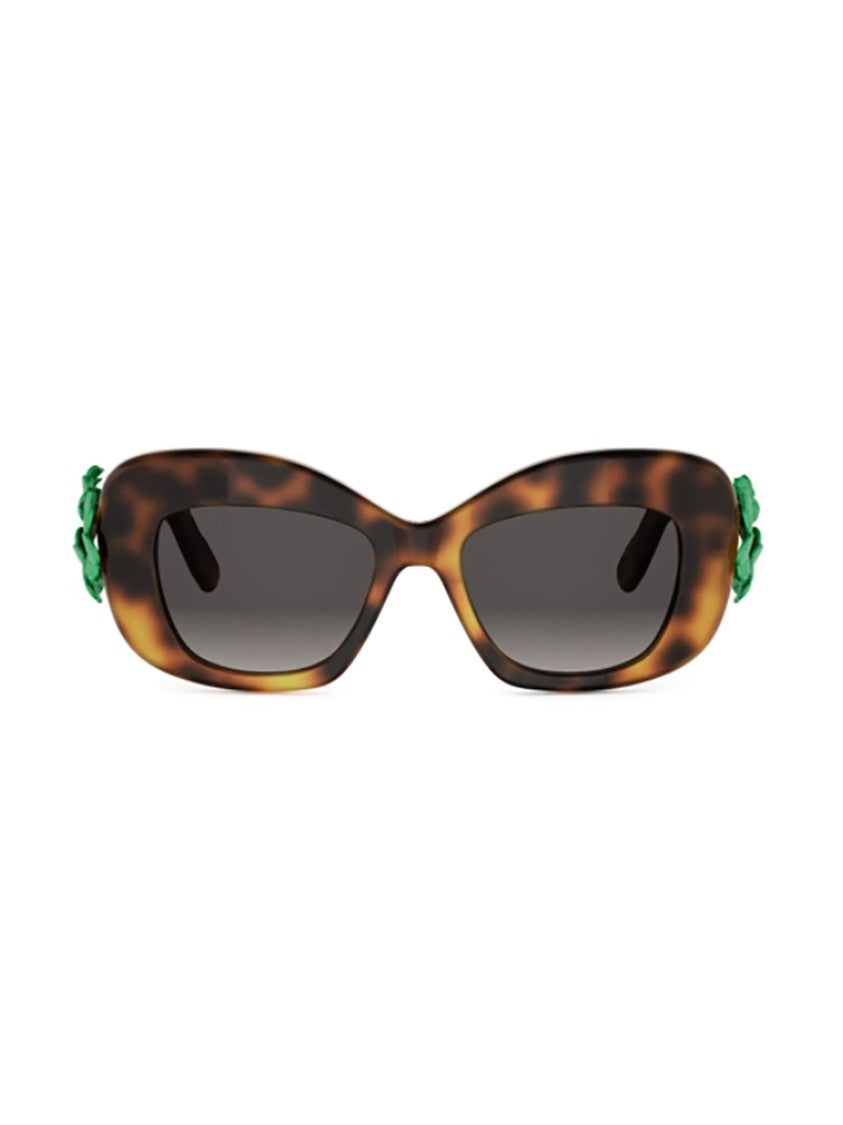 Dior Tortoiseshell Dior Clover S3i Rectangular Sunglasses