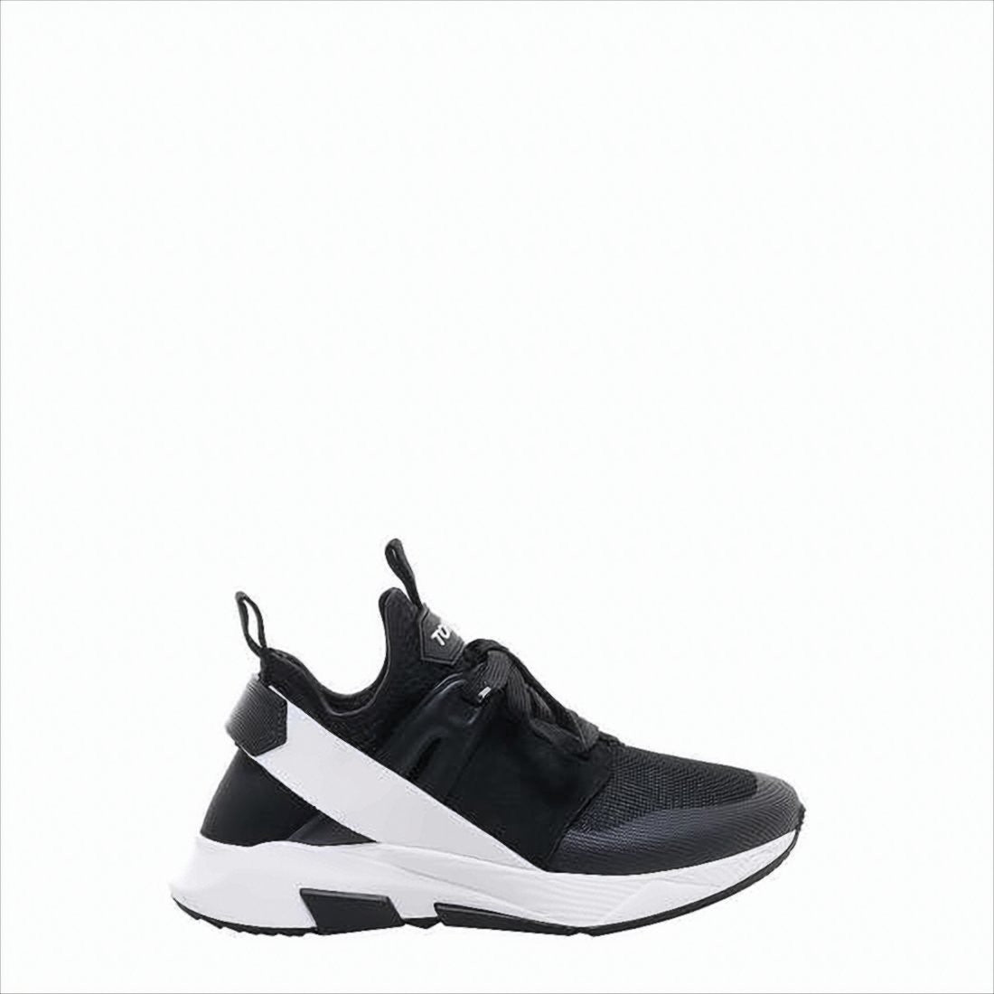 Tom Ford Bold Black Mesh And Leather Tomford Sneakers