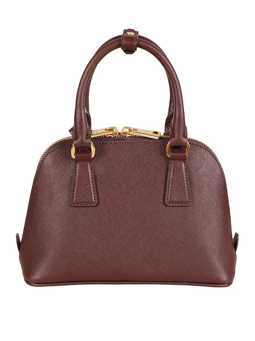 Prada Structured Mini Bag With Crosshatch Saffiano Leather