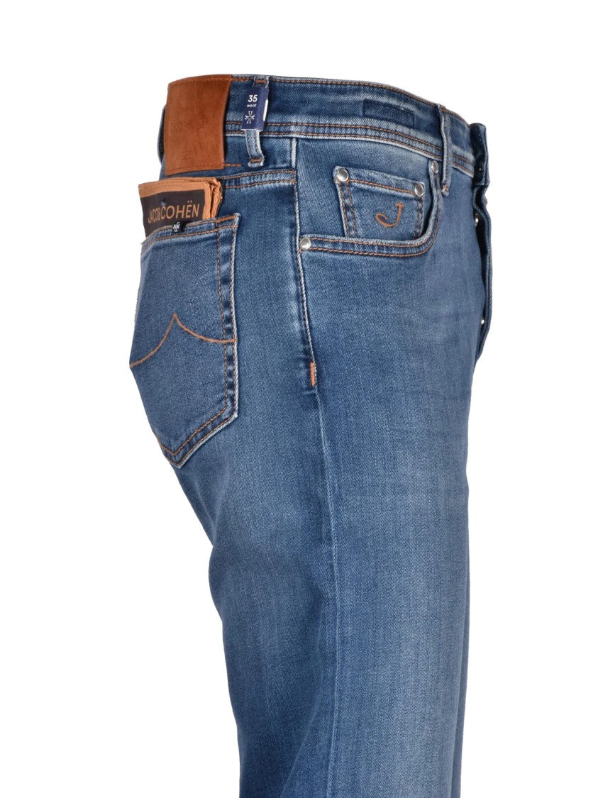 Jacob Cohen Straight-Leg Blue Jeans With Innovative Fabric Blend