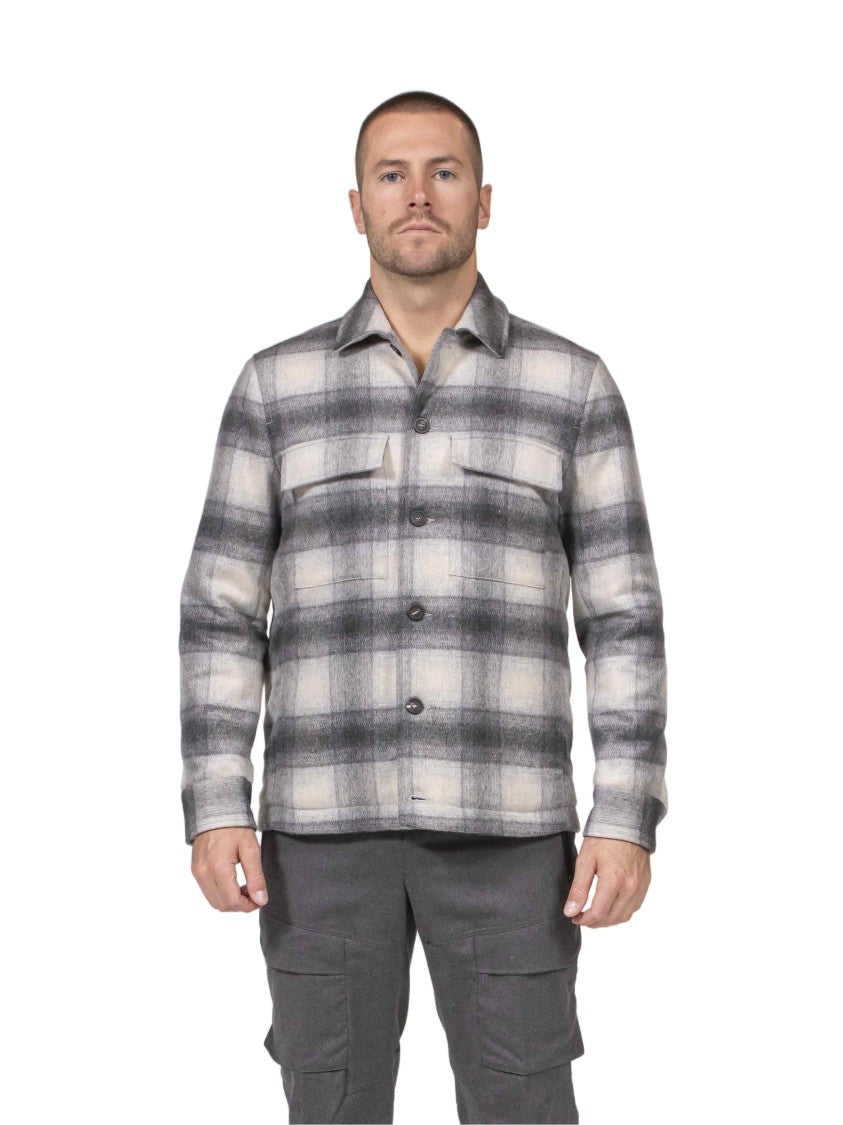 Peserico Plaid Structured Collar Flap Pocket Overshirt