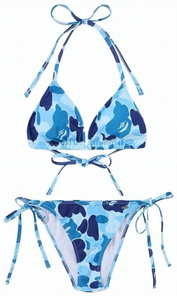 Bape Camouflage Print Two-Piece Bikini Set