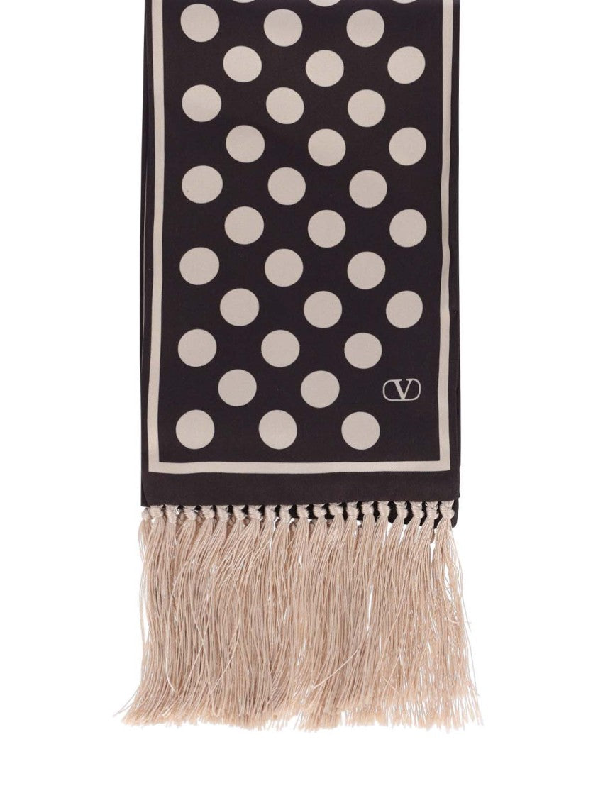 Valentino Garavani "Opticool" Silk Scarf Brown