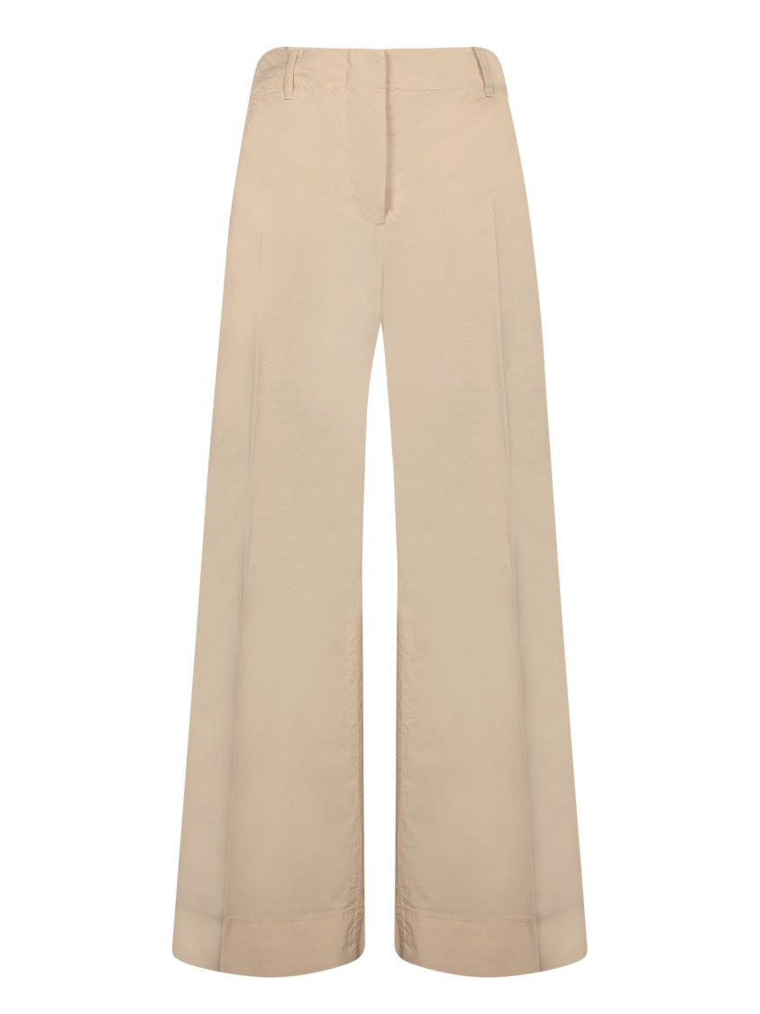 Incotex Wide-Cut Beige Trousers With Zip