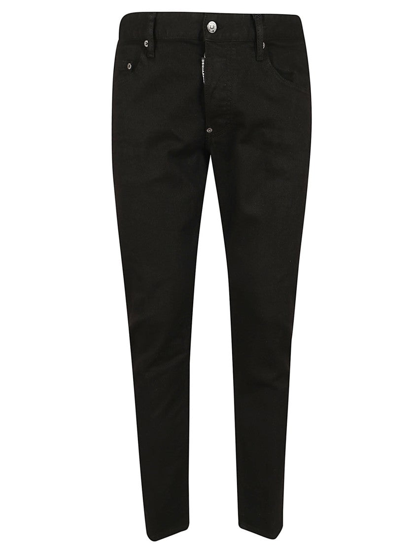 Dsquared2 Slim-Fit Black Jeans With Iconic Logo Detail
