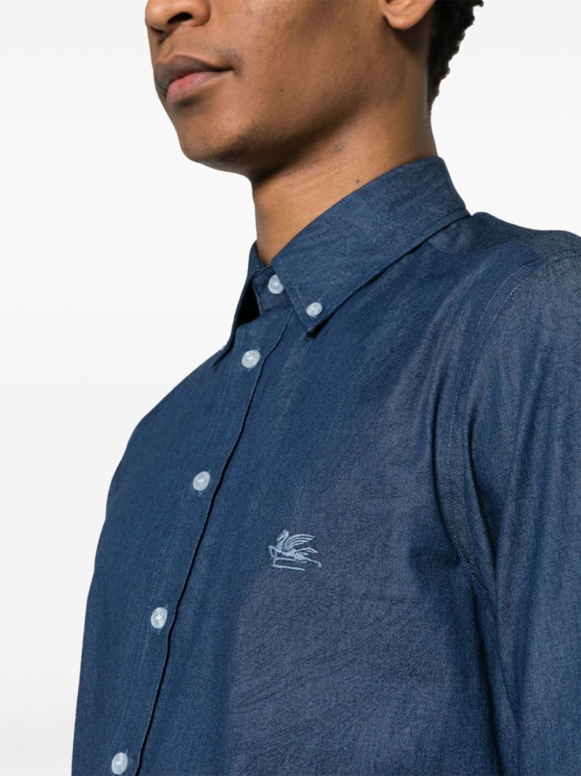 Etro Roma Long-Sleeve Paisley Pattern Cotton Shirt