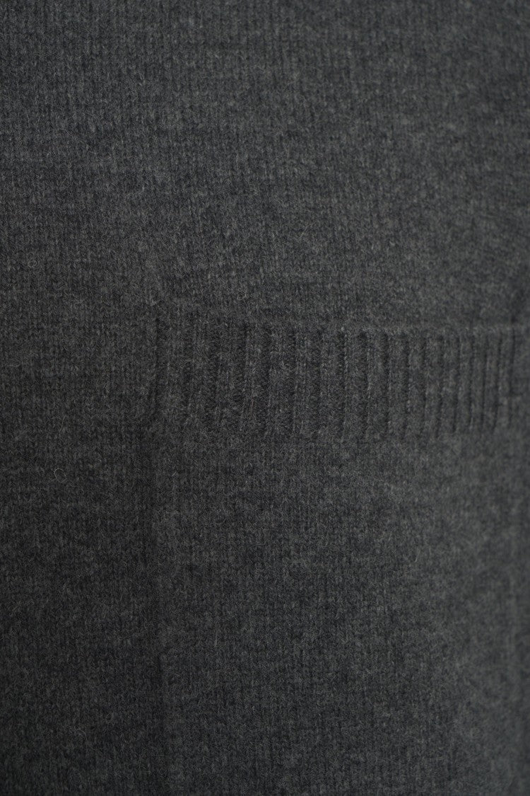 Paolo Pecora Dark Grey T-Neck Knitwear With Classic Polo Collar