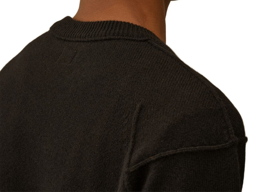 C.P. Company Crewneck Black Sweater With Contrast Stitching