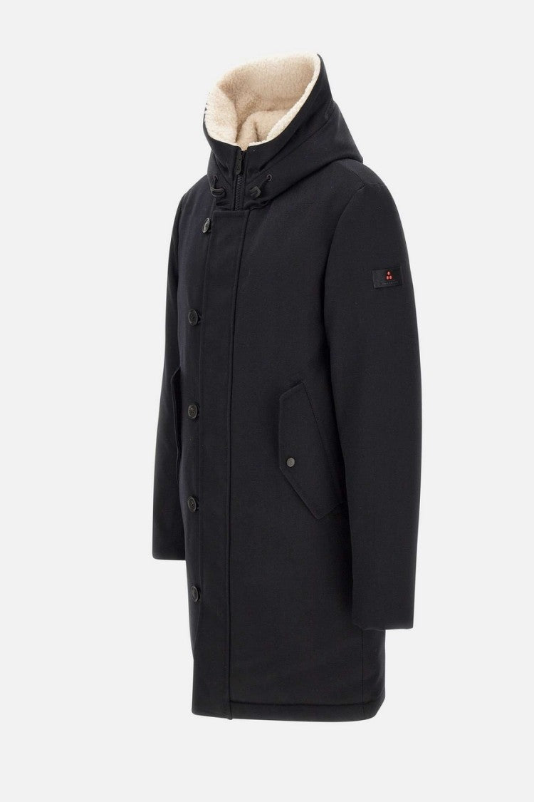 Peuterey Black Nylon Hooded Parka