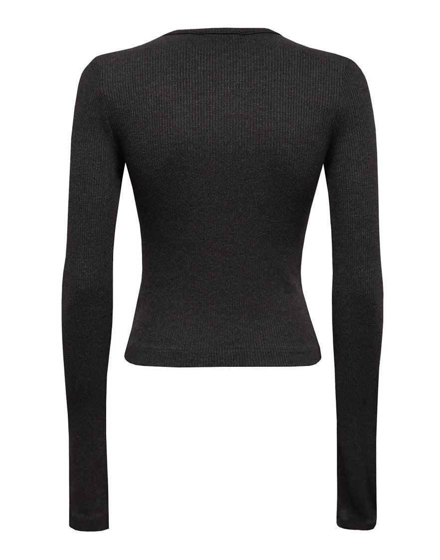 Agolde Black Crew Neck Long Sleeve T-Shirt