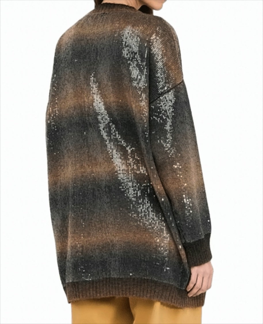 Liu Jo Gradient Sequin-Embellished Long Cardigan