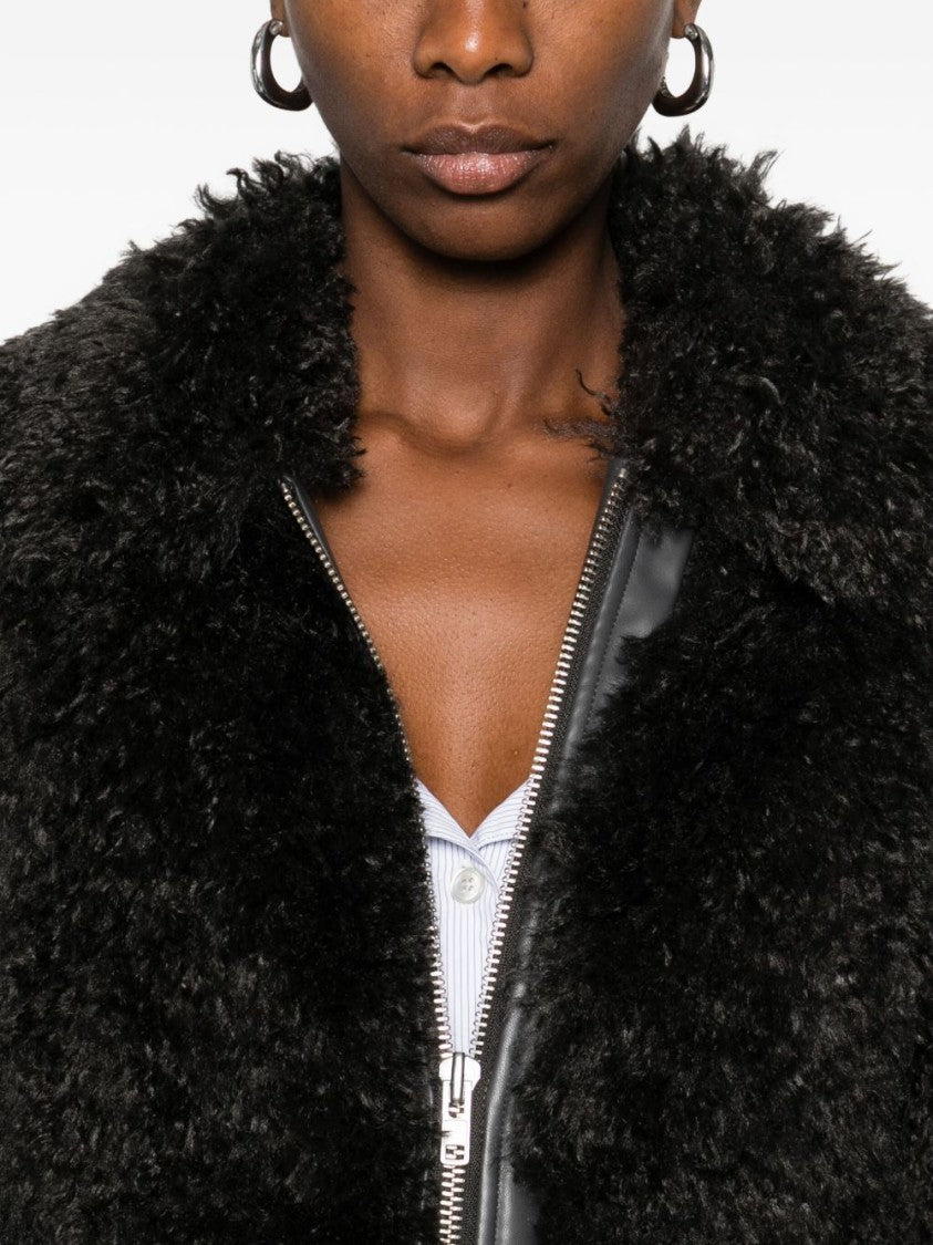 Stand Studio Plush Faux Fur Cropped Coat