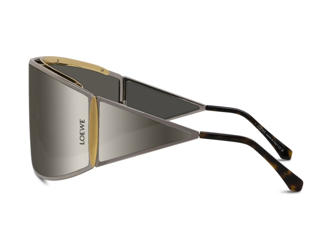 Loewe Gold Lw40202u Futuristic Mirrored Shield Sunglasses