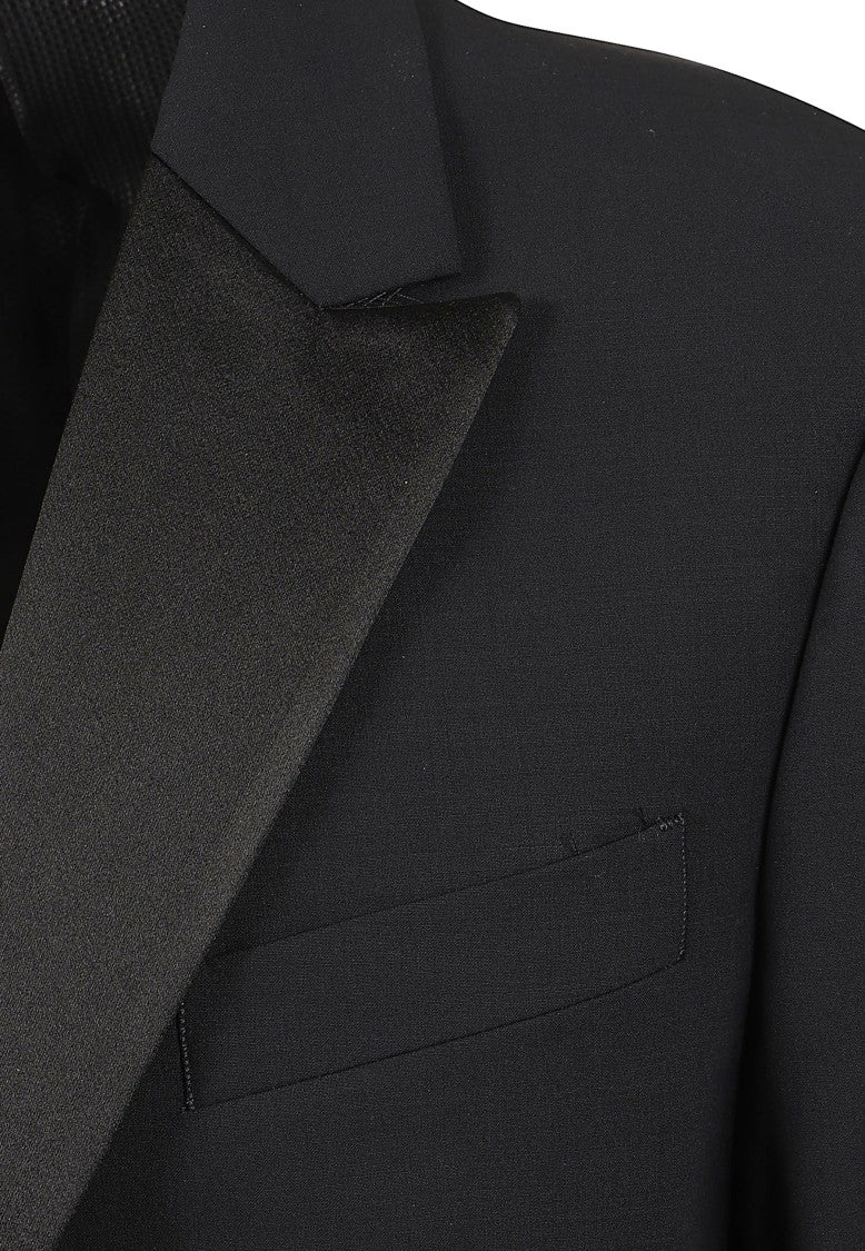 Emporio Armani Single-Breasted Tuxedo Suit With Satin Peak Lapel