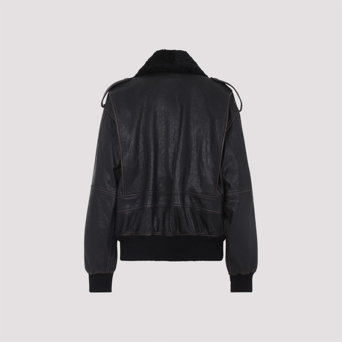 Saint Laurent Lamb Leather And Fur Jacket